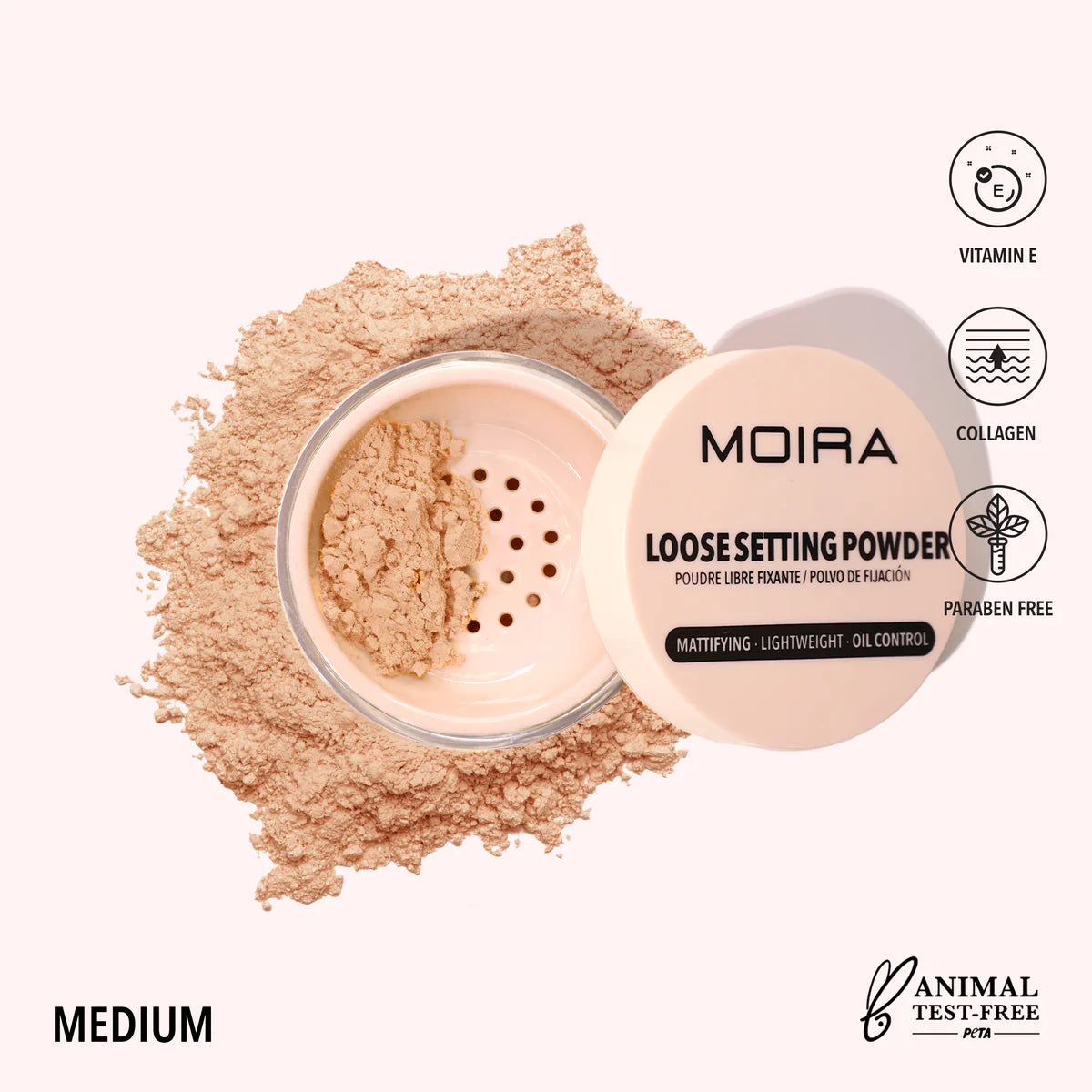 Moira Loose Setting Powder (LSP003, Medium) 3PCS SET
