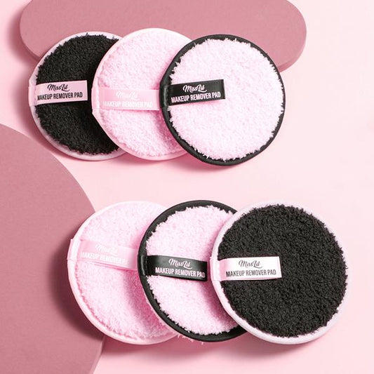 Miss Lil Makeup Remover Pad 3pc Set - Pink Round & Black Ring