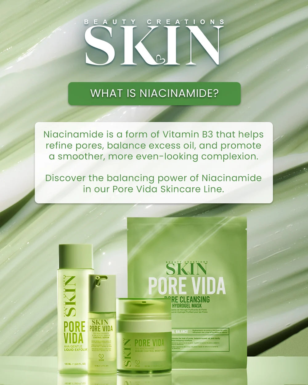 SK-PVNM Beauty Creations Pore Vida 10% Niacinamide Oil Control Moisturizer 50ML (1PCS)