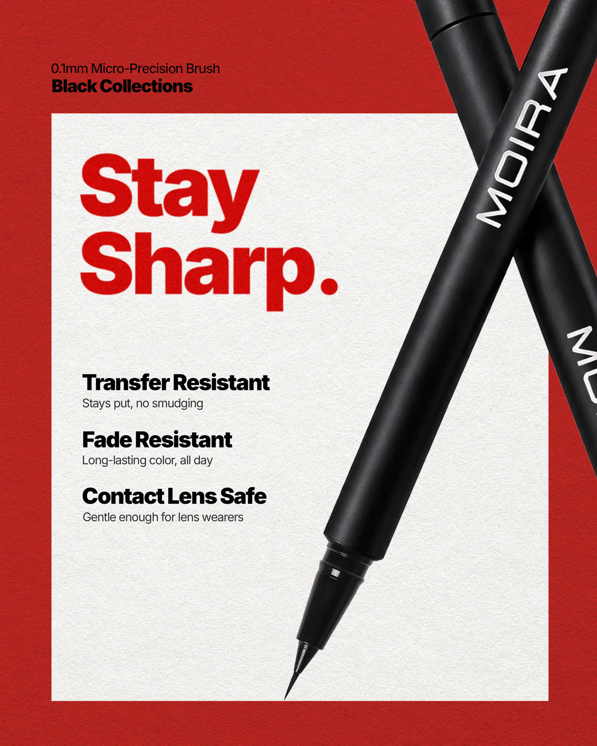 24NL001 Moira 24HR Nano Ink Liner (001, Black) (3PCS SET)