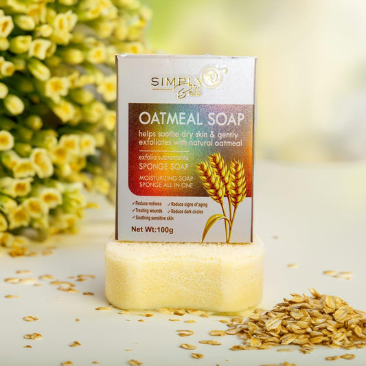 SIM022 Simply Bella Oatmeal Soothing & Exfoliating Soap + Sponge All in One