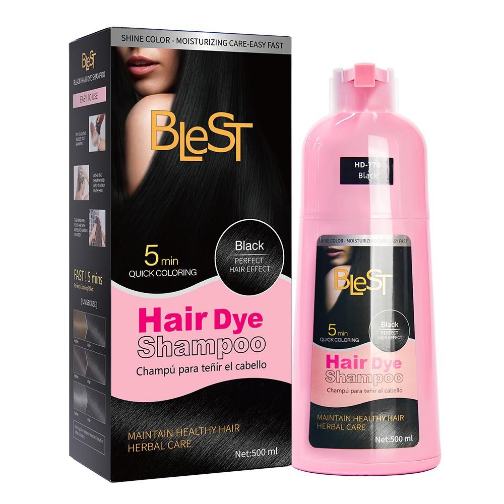 BLeST HD-770 Black Hair Dye Shampoo 500ml
