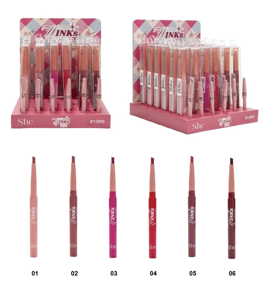 GL1082 S.HE Makeup wink Gel Lip Liner Display 36PCS