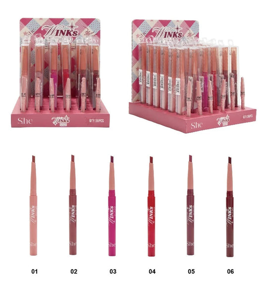 GL1082 S.HE Makeup wink Gel Lip Liner Display 36PCS