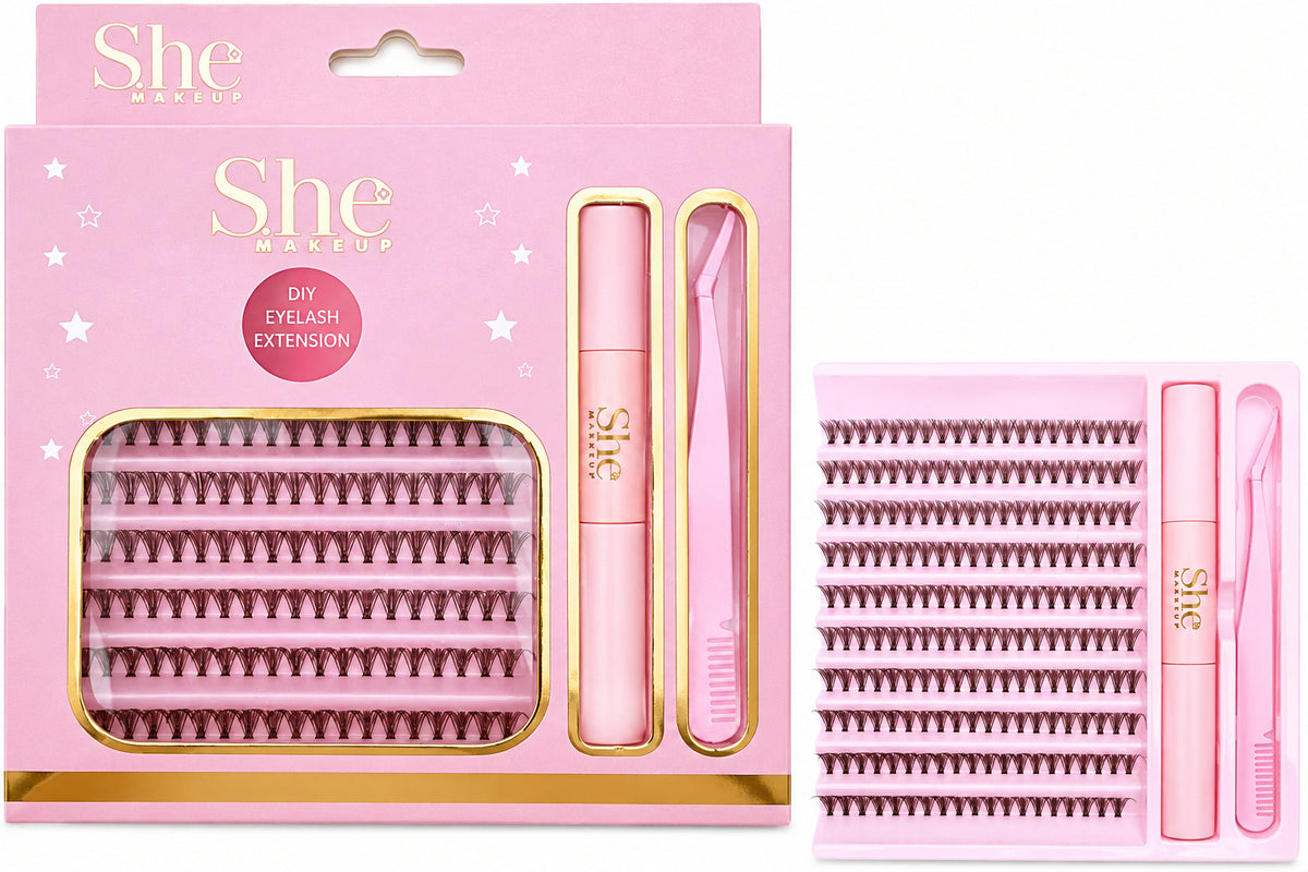 SEY-913  She Makeup Eyelash Extensions With Bond & Seal Eyelash Applicator (3PCS SET)