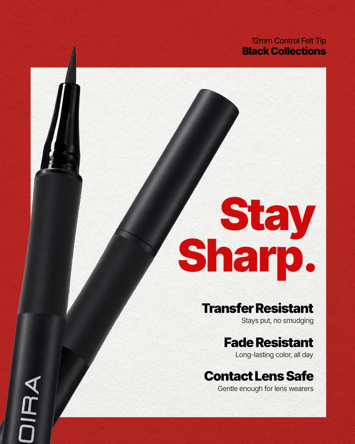 24PL001 Moira 24HR Pro Tip Ink Liner (001, Black) (3PCS SET)