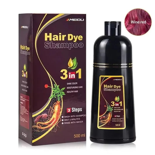 MEIDU Hair Dye Shampoo 3-in-1 Color Shampoo for Men & Women Cont. 500ml - Wine Red