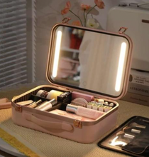 Load image into Gallery viewer, Travel Makeup Case With LED Mirror
