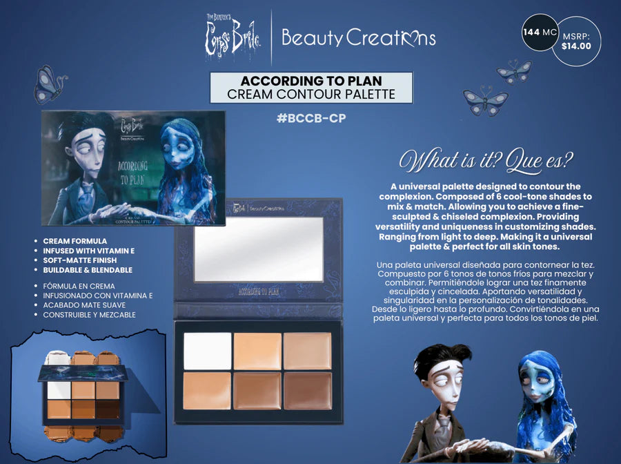 BCCB-CP Beauty Creations x Tim Burton's Corpse Bride "According to Plan" Cream Contour Palette