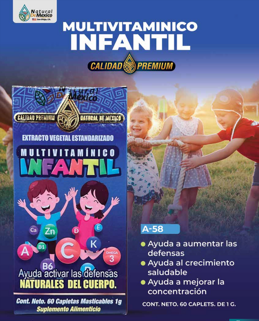 A-58 Multivitamínizado Infantil Cont. 60 Capletas Masticables