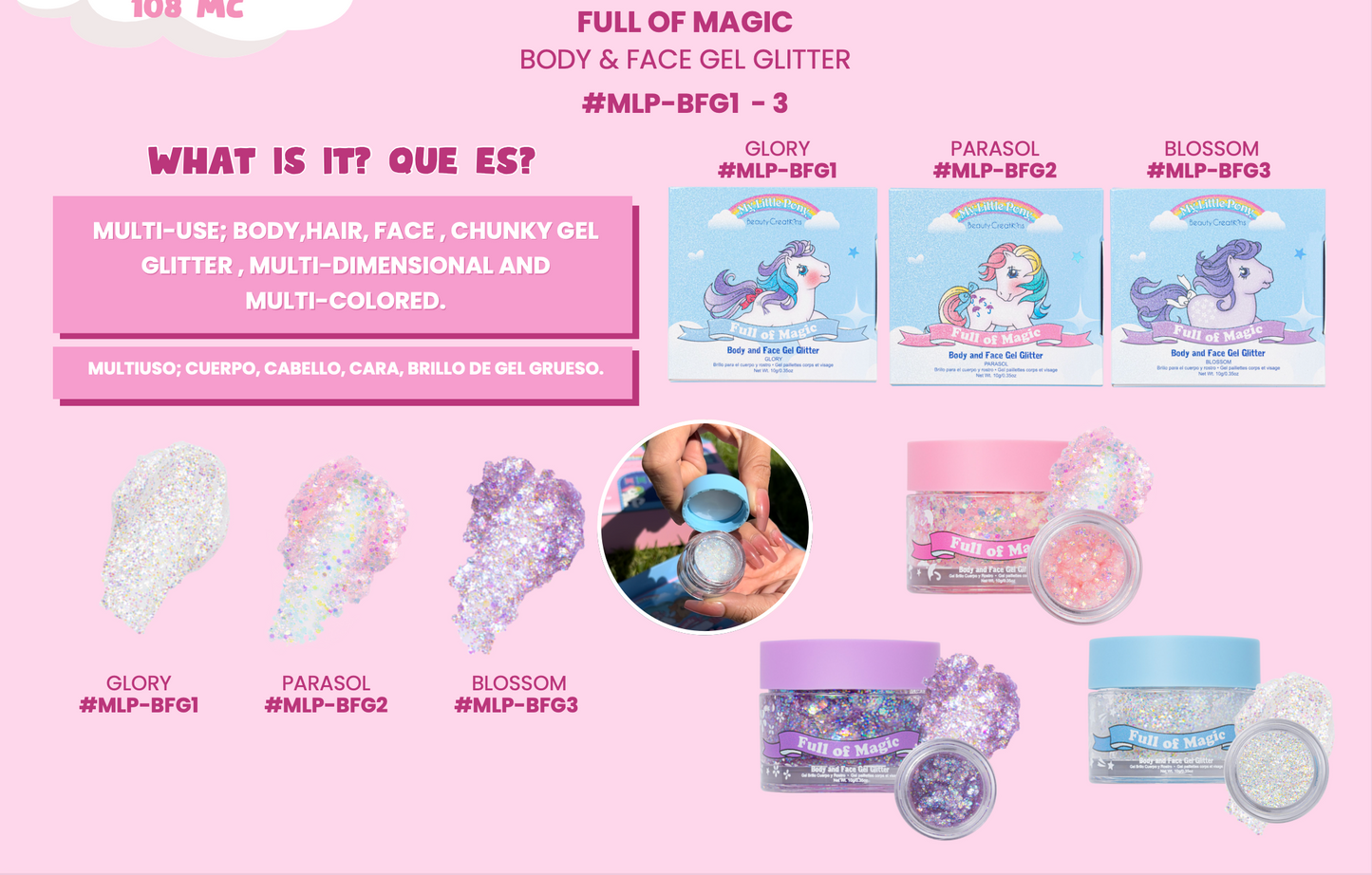 Beauty Creations x My Little Pony - Full of Magic Body & Face Glitter 1 Of Each