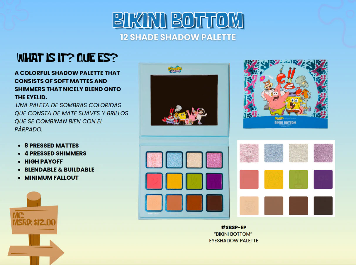 SBSP-EP Beauty Creations x Spongebob Squarepants "Bikini Bottom" Eyeshadow Palette