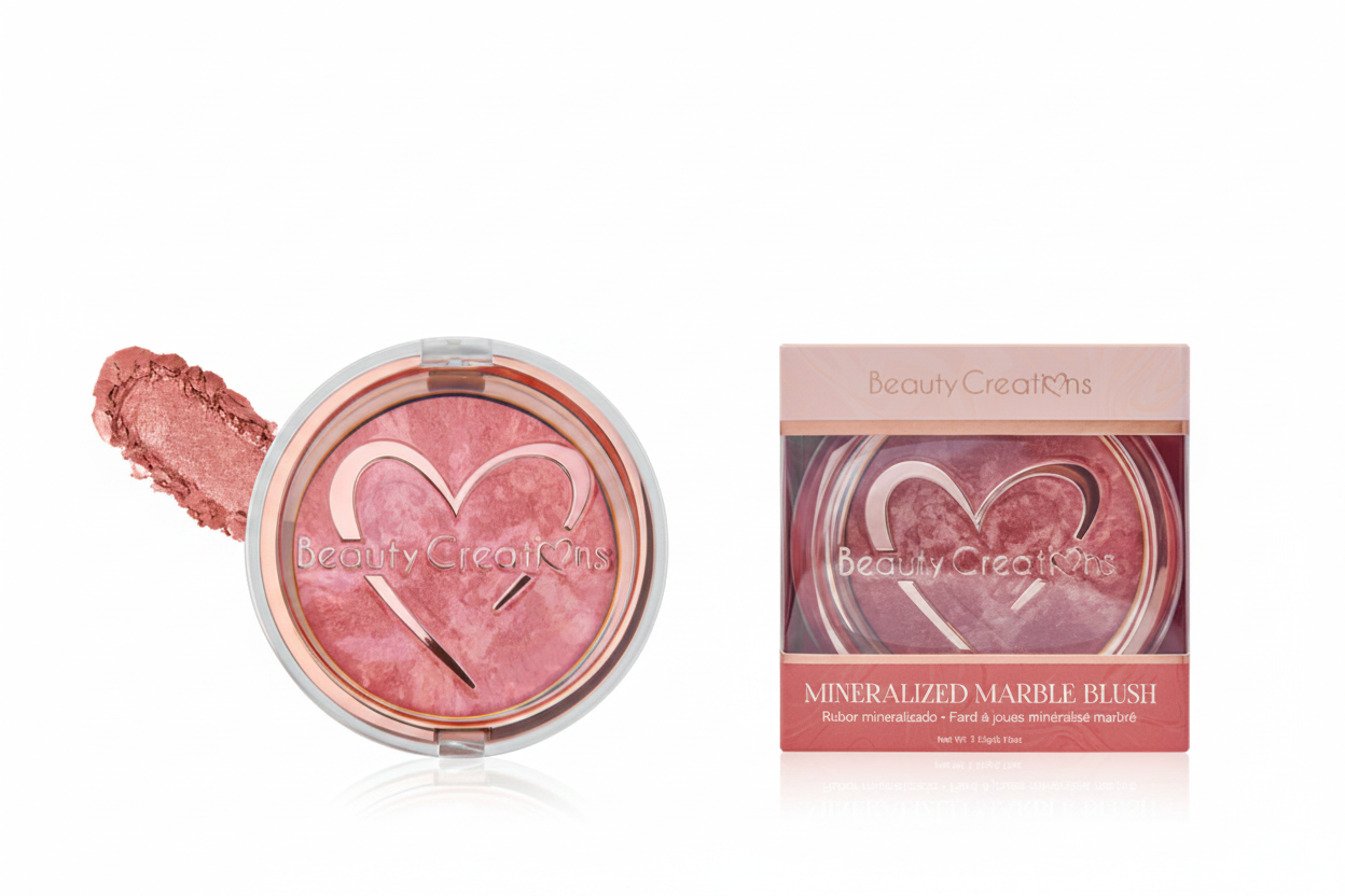 MMB-01 Beauty Creations "Peach Flame" Mineralized Marble Blush (3PC SET)