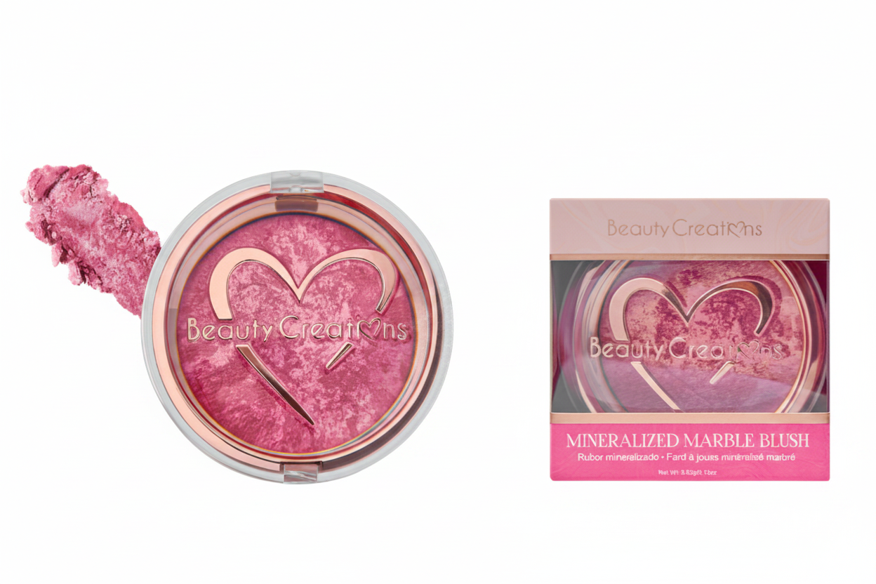 MMB-07 Beauty Creations " Midnight Rose" Mineralized Marble Blush (3PCS SET)