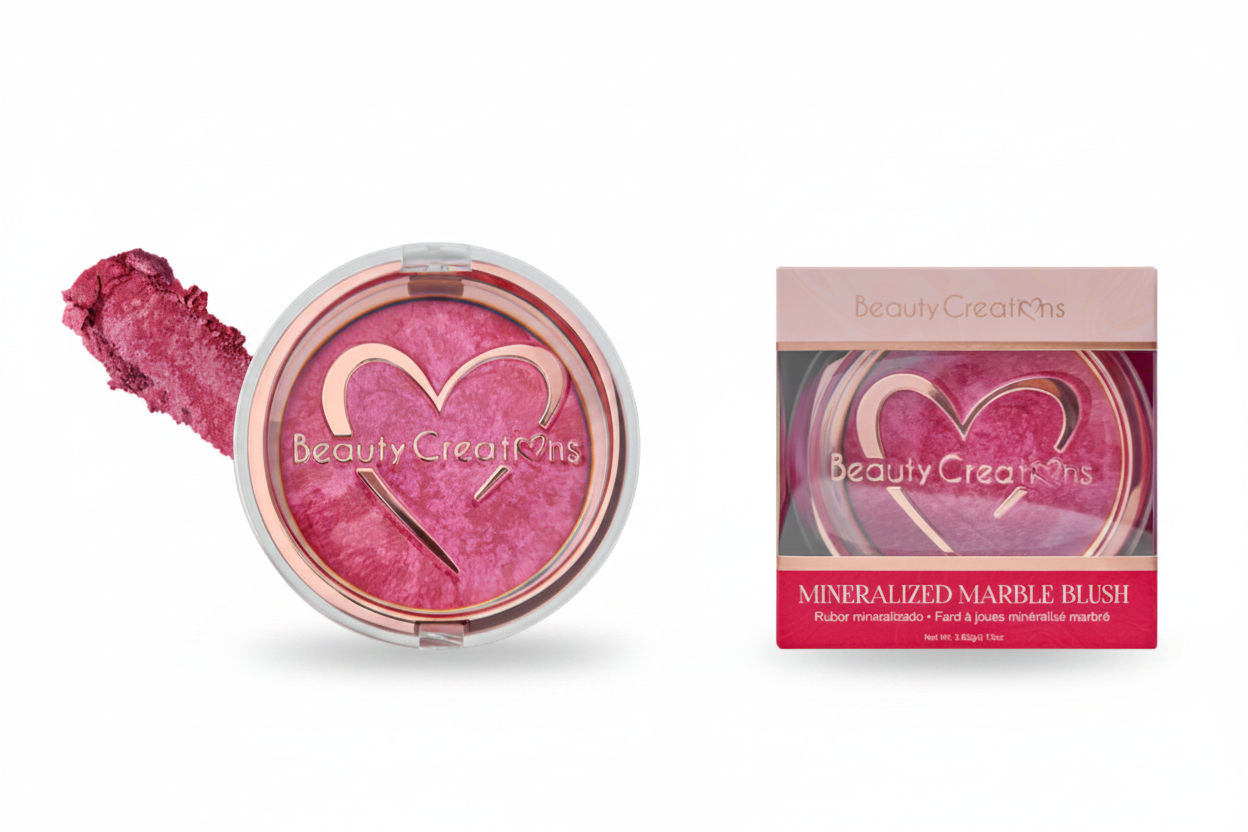 MMB-08 Beauty Creations "Berry Flirty" Mineralized Marble Blush (3PCS SET)