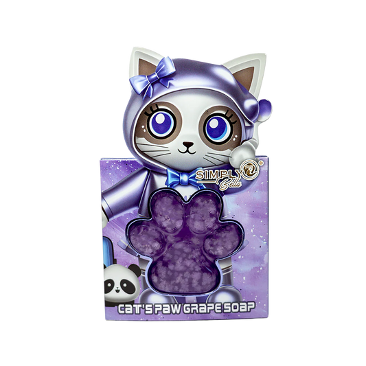 Simply Bella Cat’s Paw-Shaped Soap Bars for Kids (Grape Scented) Jabon
