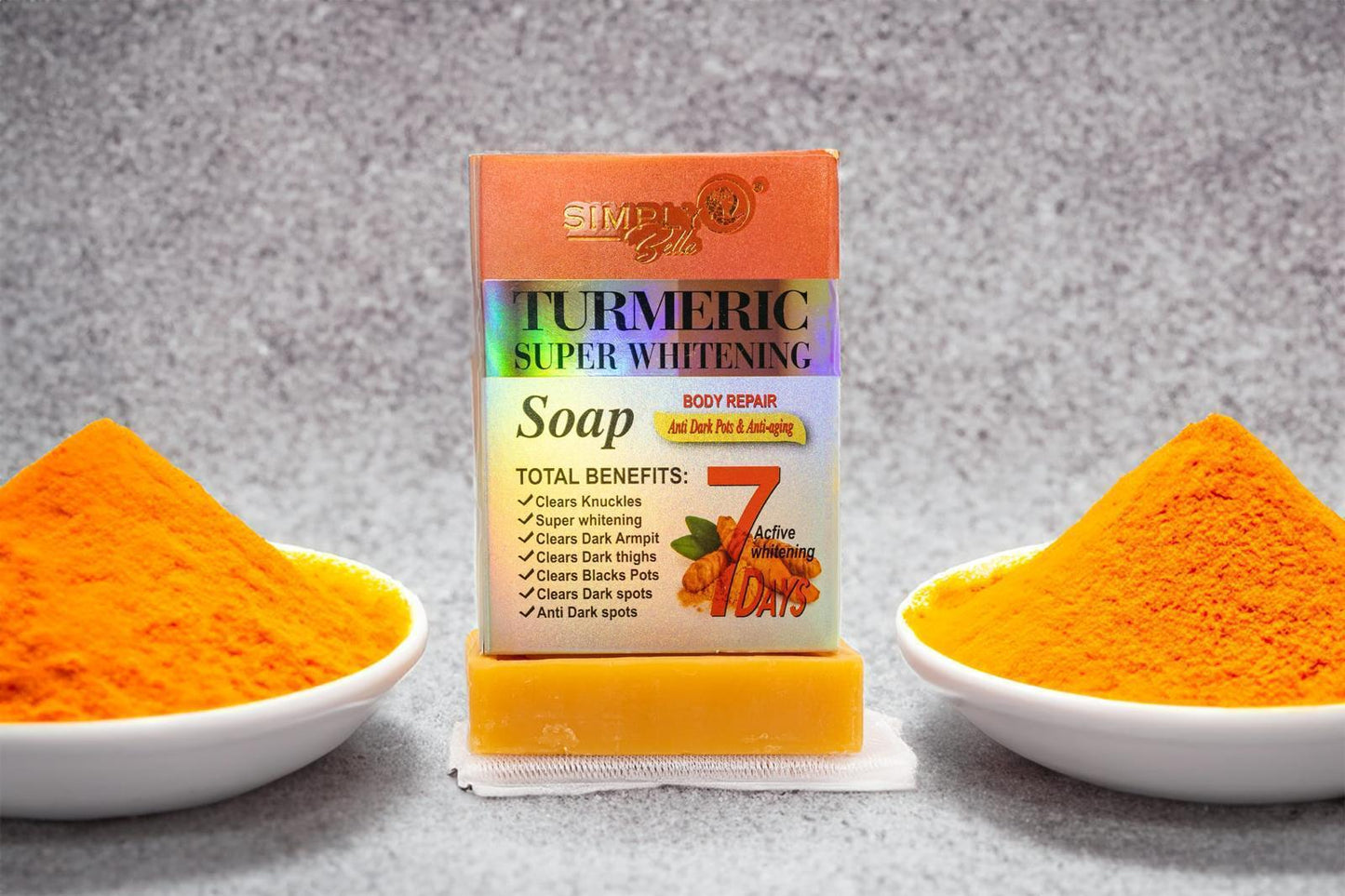 SIM007 Simply Bella Turmeric Anti Dark Spots & Anti-aging Soap 100% Natural Soap