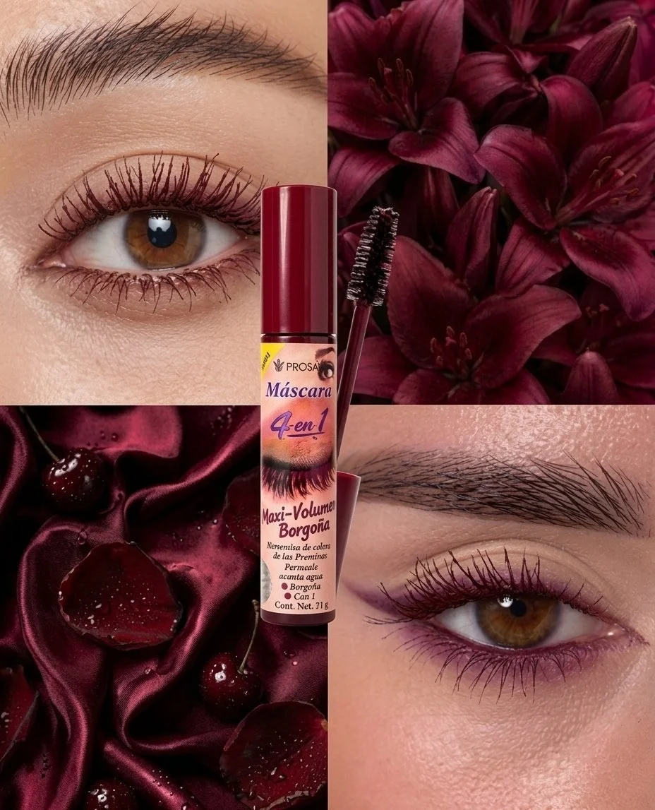 Prosa Mascara Maxi Volumen Burgandy (6PCS)