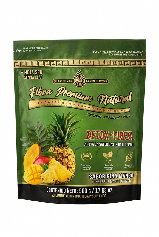 Fibra Premium Natural Detox + Fiber Sabor Piña/Mango 500G