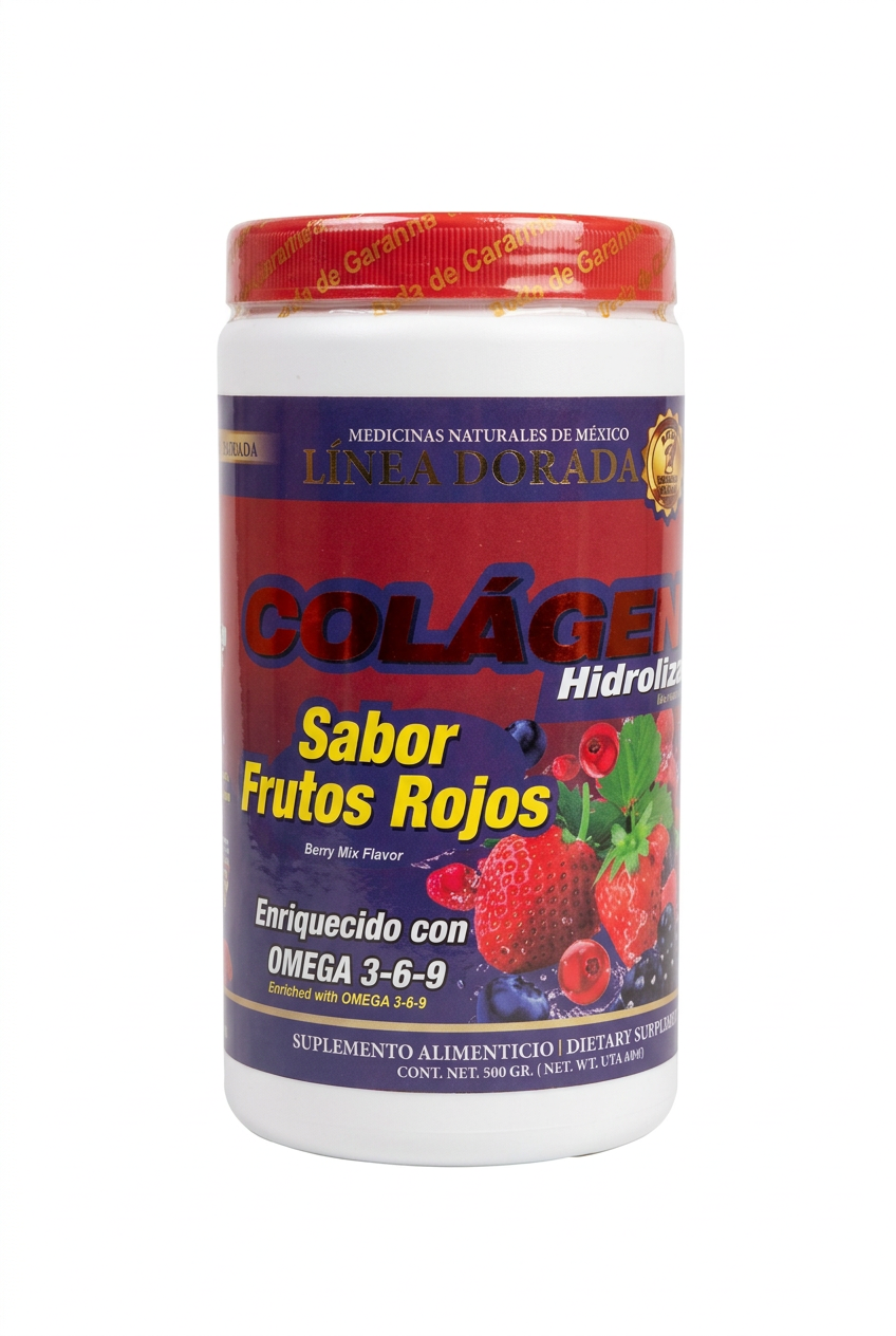 Suplemento Alimenticio Colageno Hidrolizado "Sabor Frutos Rojos" 500GR
