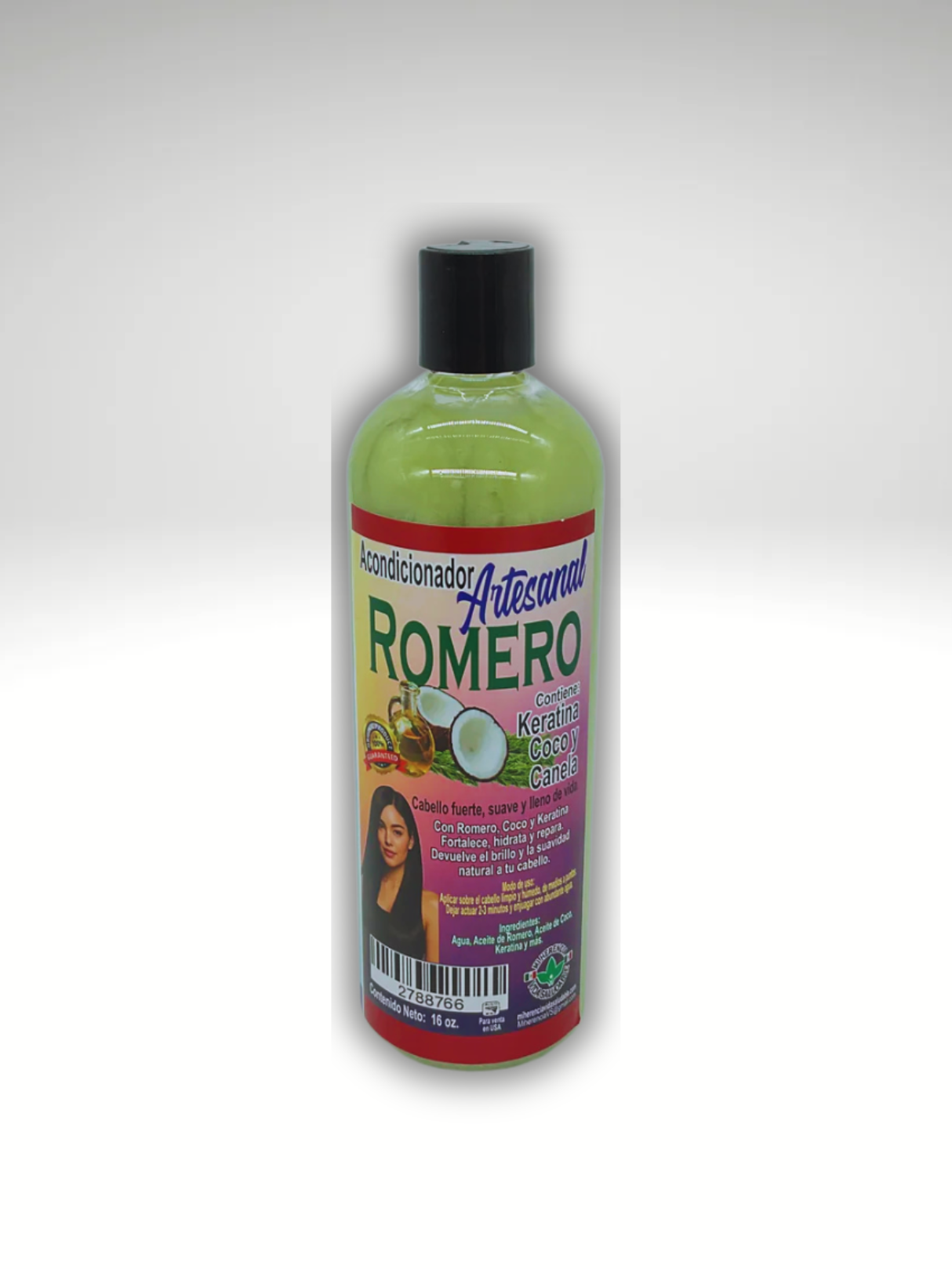 Acondicionador Artesanal - Romero , Keratina , Aceite De Coco Y Canela 16Oz