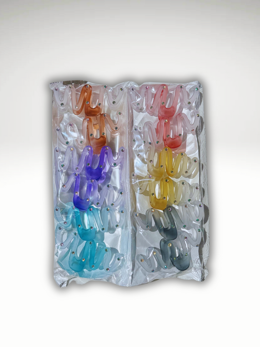 KCL - 10031 Wave Shaped Hair Clips 12PC Display