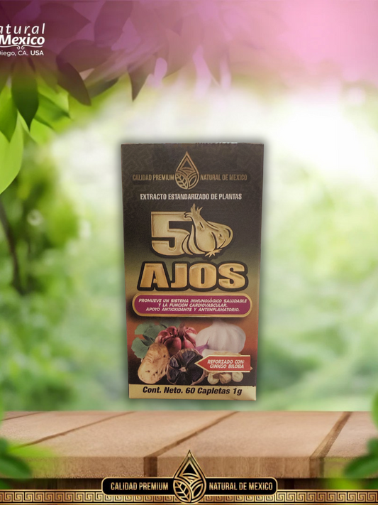 A-15 5 Ajos Reforzado con Extra Ajo Negro Cont. 60 Capletas *Nueva Presentación*