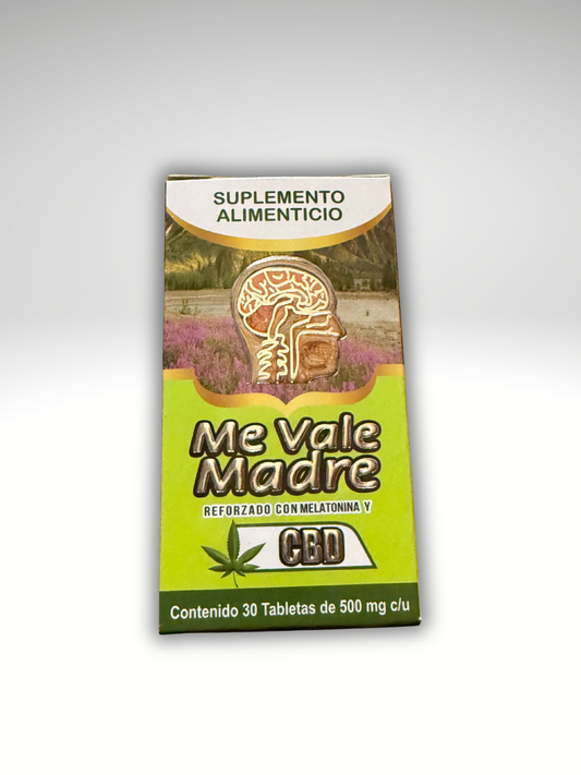 Suplemento Alimenticio Me Vale Madre Reforzado Con Melatonina Y CBD 3O Tabletas