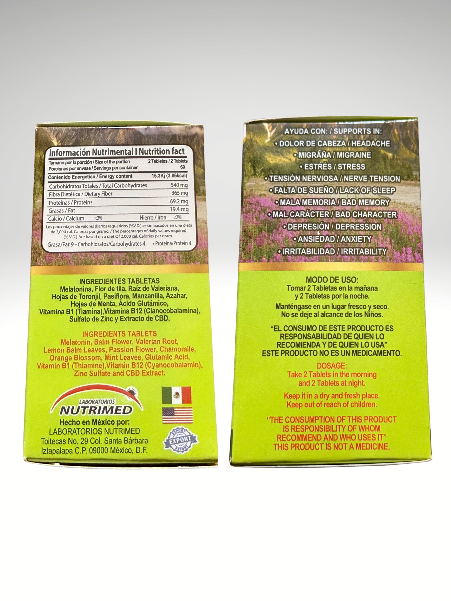 Suplemento Alimenticio Me Vale Madre Reforzado Con Melatonina Y CBD 3O Tabletas