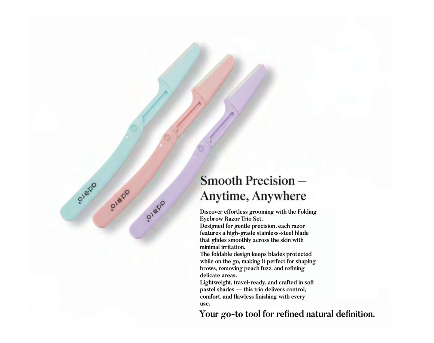 1218 Adoro Dermaplane Razors Folding  12PCS Display