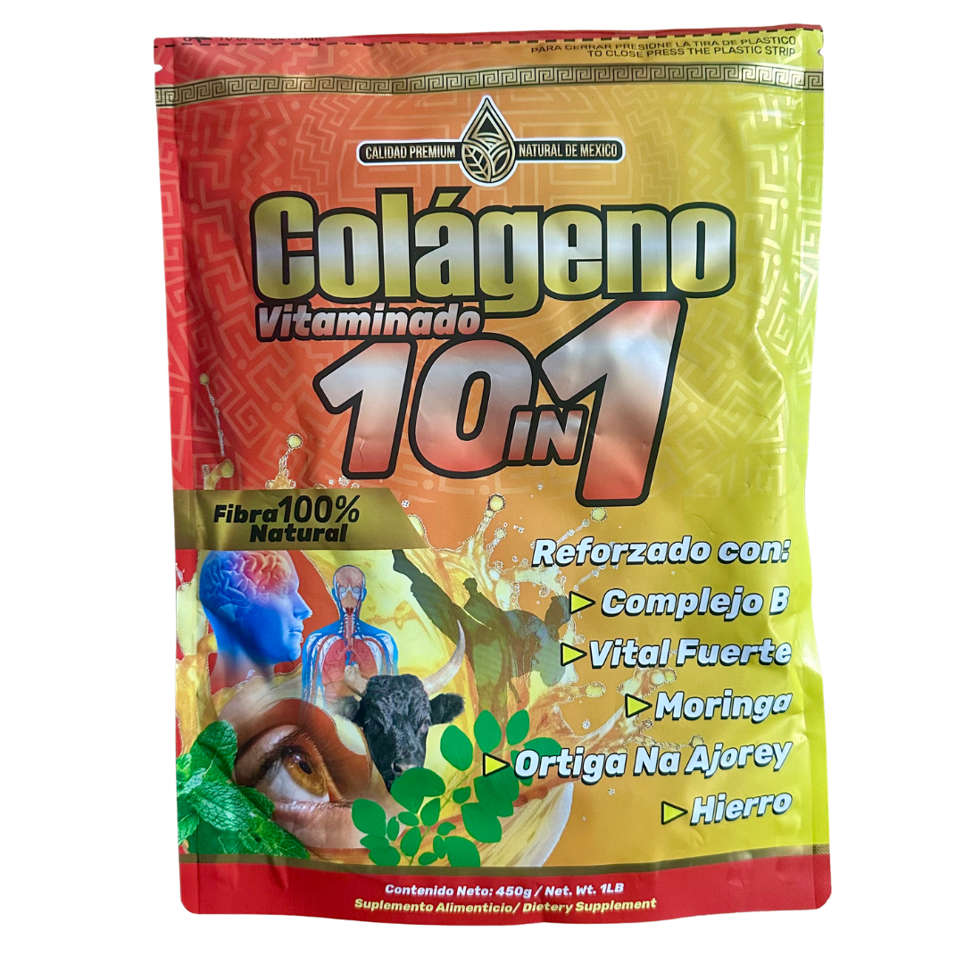 Natural De Mexico Colageno Vitaminado 10 IN 1 450G