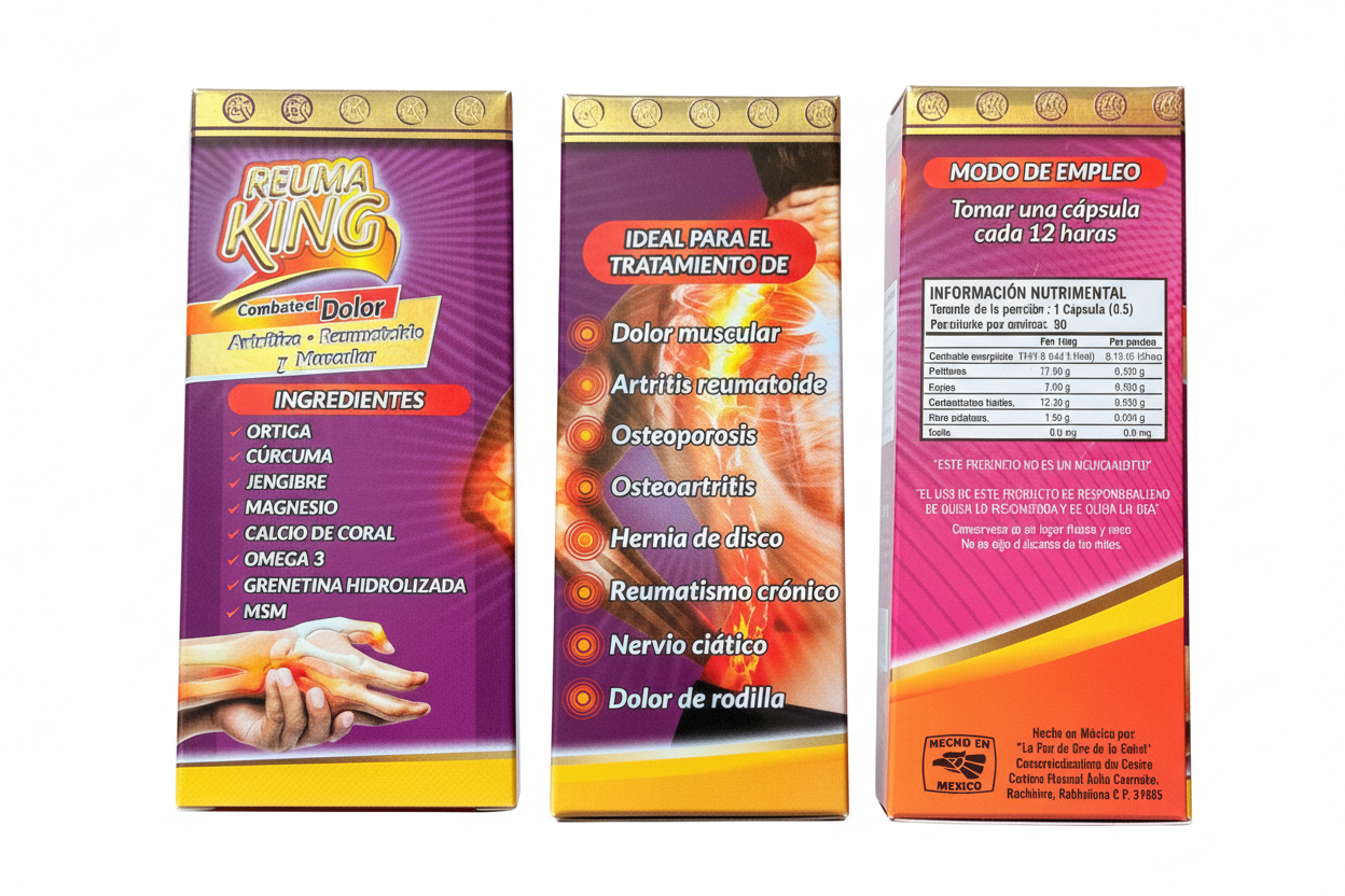 Natural De Mexico Reuma King  30 Capsulas 500Mg