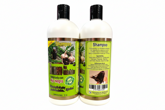 Shampoo Romero con Celulas Madres y Ajo Negro 32oz