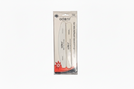 1178/07 Adoro 2PC Salon Nail Board Crescent & Straight Emery