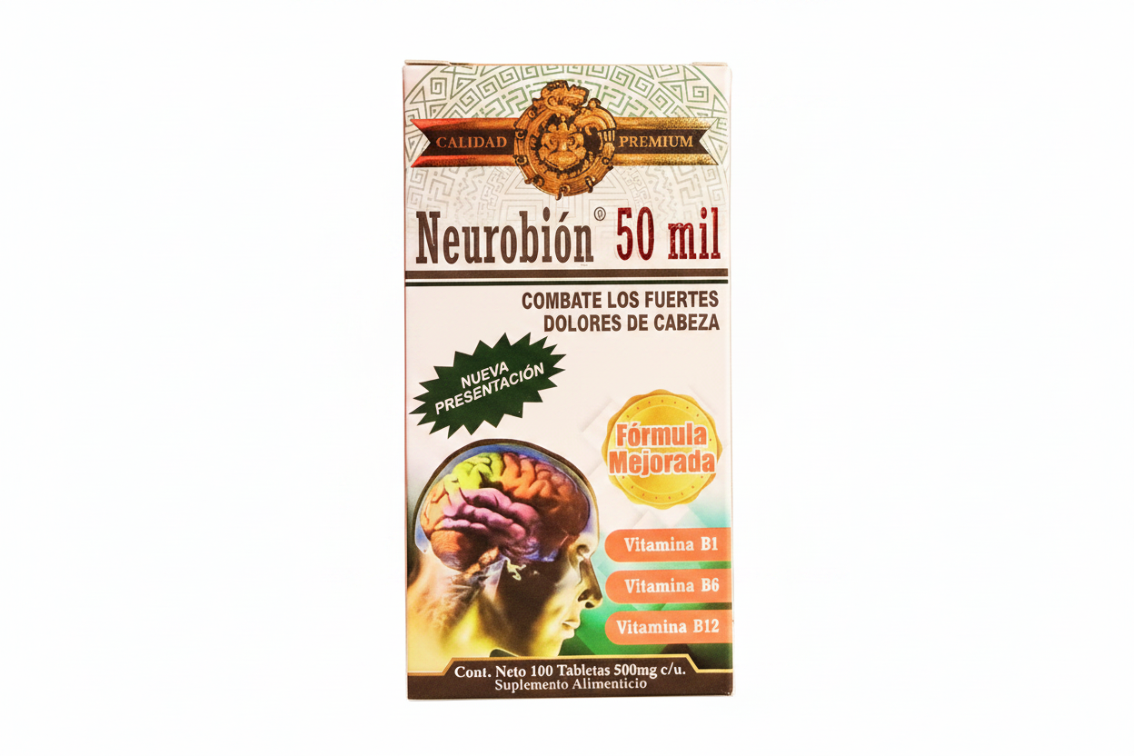 Natural De Mexico Calidad Premium Neurobion 50 Mil / 100 Tabletas