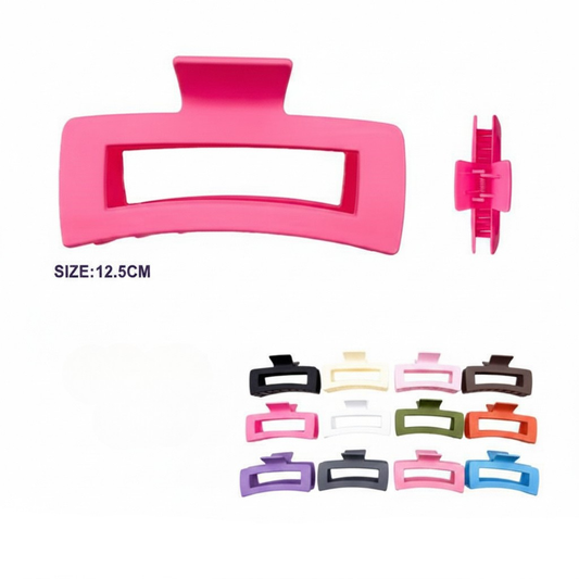 KCL-8659 - Rectangle Claw Hair Clips Mix Colors (12PC)