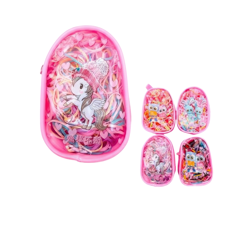 KPT-8662 – Mini Unicorn Bag with Assorted Hair Ties (12PCS)