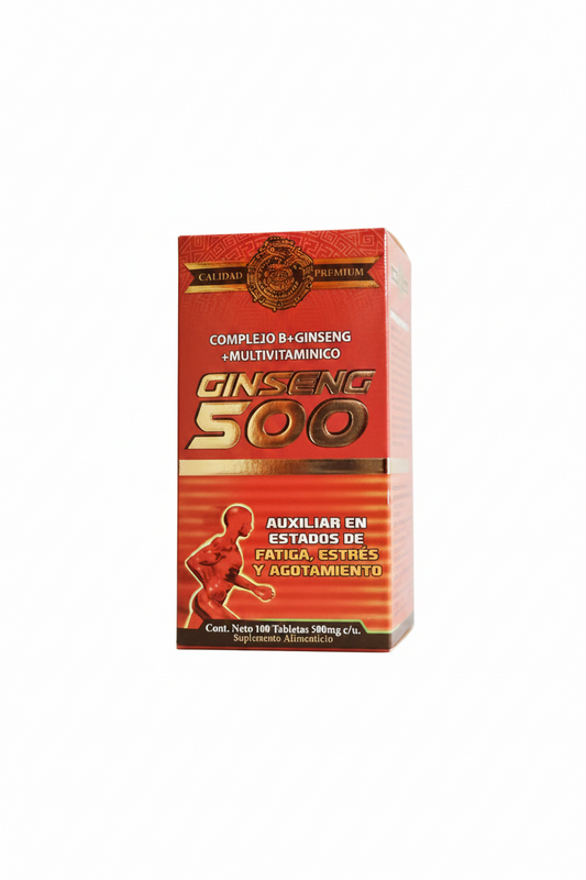 Ginseng 500 Complejo B + Ginseng Multivitaminico. 100 Tabletas
