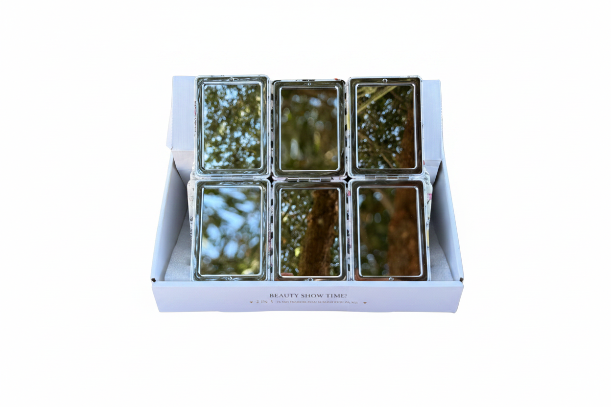 Cosmetic Mirror Classics Fashion 2-in-1 folding compact pocket mirrors "PERFUME"