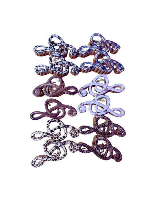 KCL-17335 Music themed hair clips(12PCS Display)