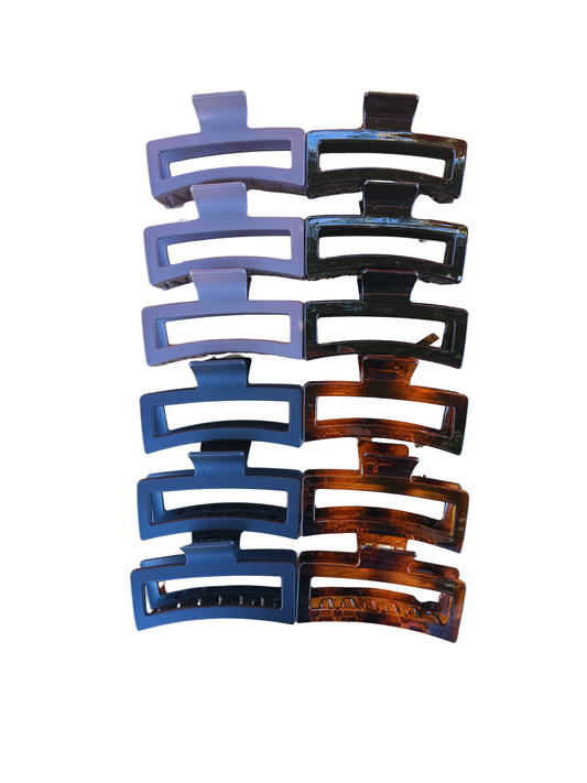 KCL-173392 Large rectangular hair clip (12PCS Display)
