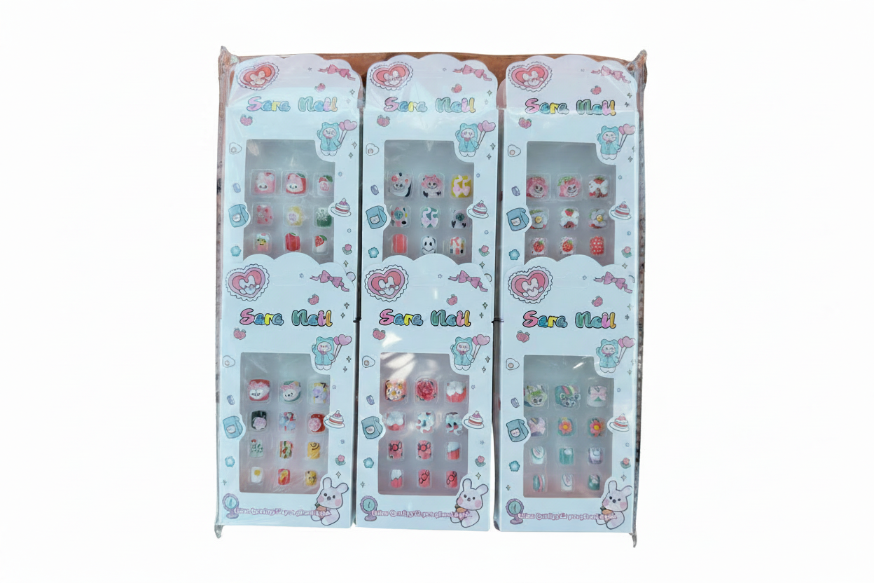 KNA-17181 Nail Press On Bear Themed (12PCS Display)