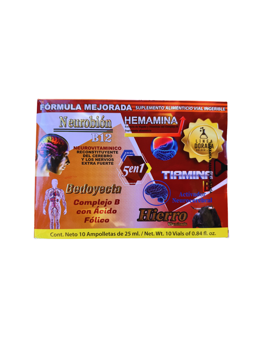 Suplemento Alimenticio Vial Ingerible "5 En 1 Vitaminas" 25ML