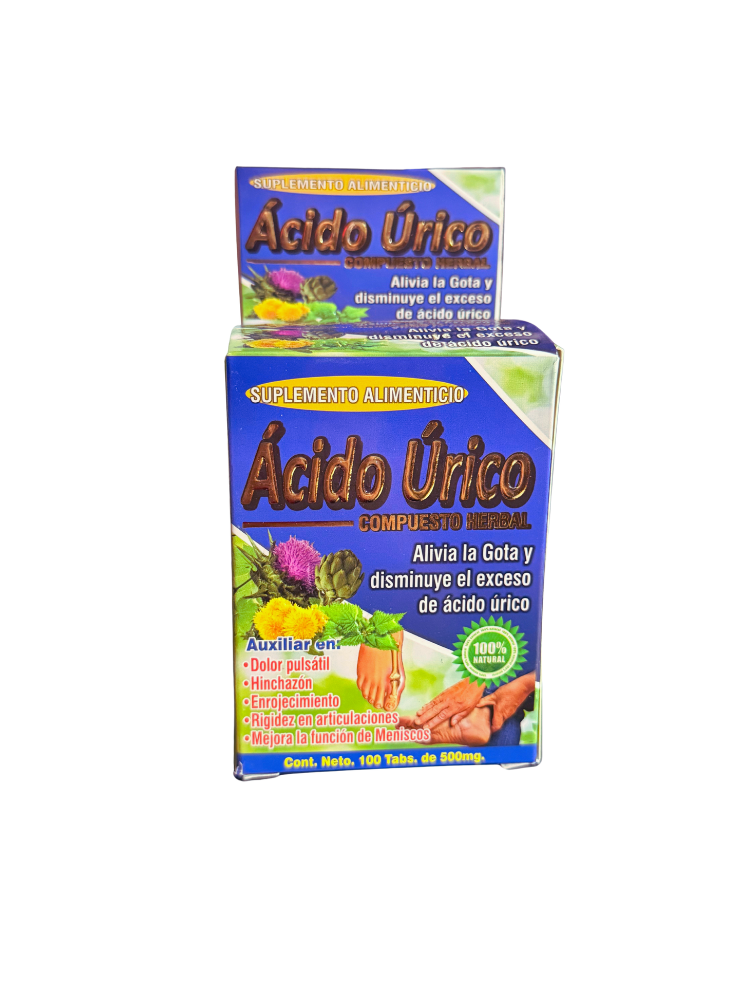 Suplemento Alimenticio "Acido Urico Compuesto Herbal" 100 Tabletas De 5OOMG