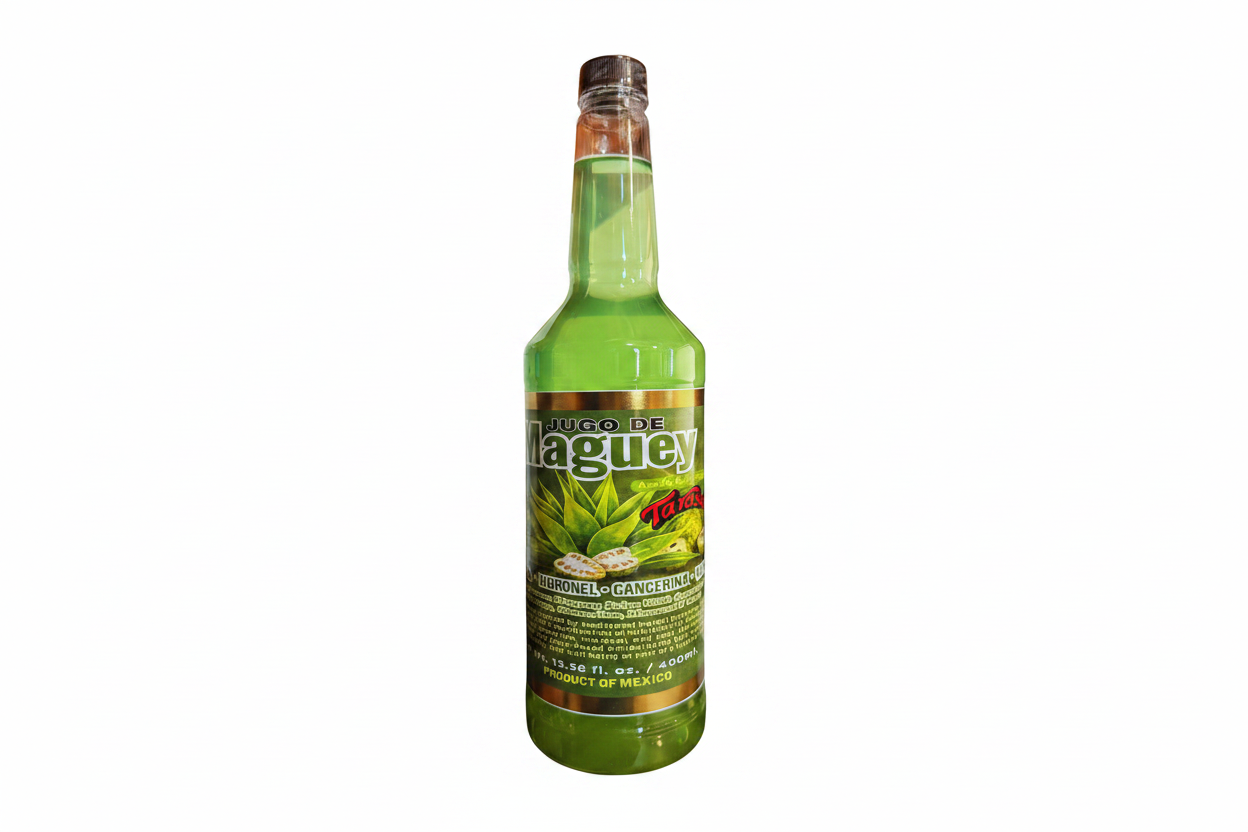 Jugo De Maguey Asado & Tatemado Tarasco Guanabana,Moronel , Cancerina Y Moringa 4OOML