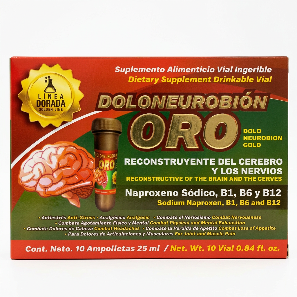 Suplemento Alimenticio Vial Ingerible "Doloneurobión ORO  " 25ML