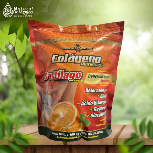 Colageno Hidrolizado Cartilago Sabor Naranja.  Cont. 38.80 Oz