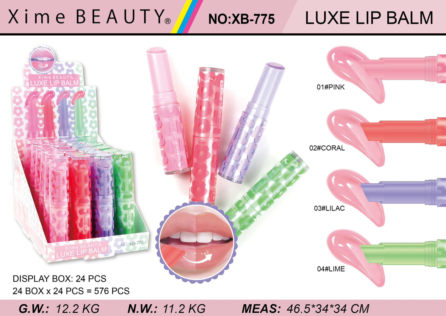 XB-775 Xime Beauty Luxe Lip Balm Display