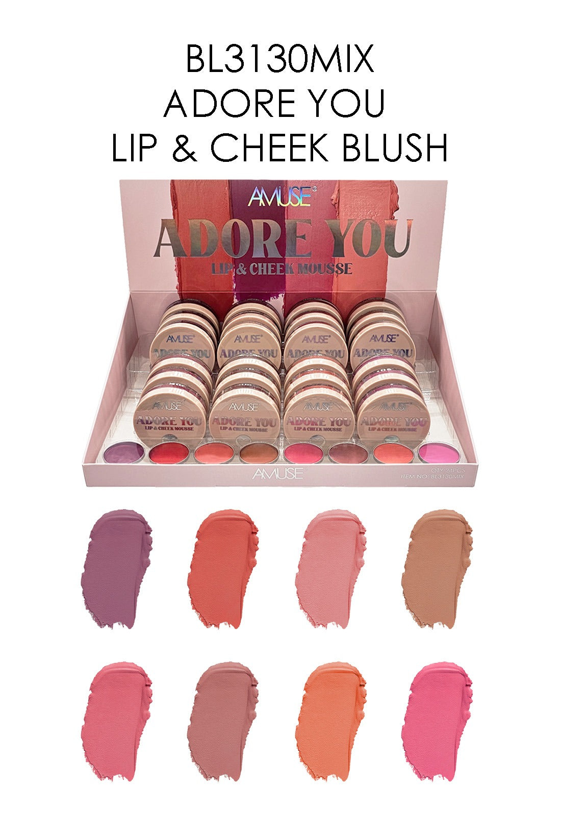 BL3130MIX Adore You Lip & Cheek Blush Display