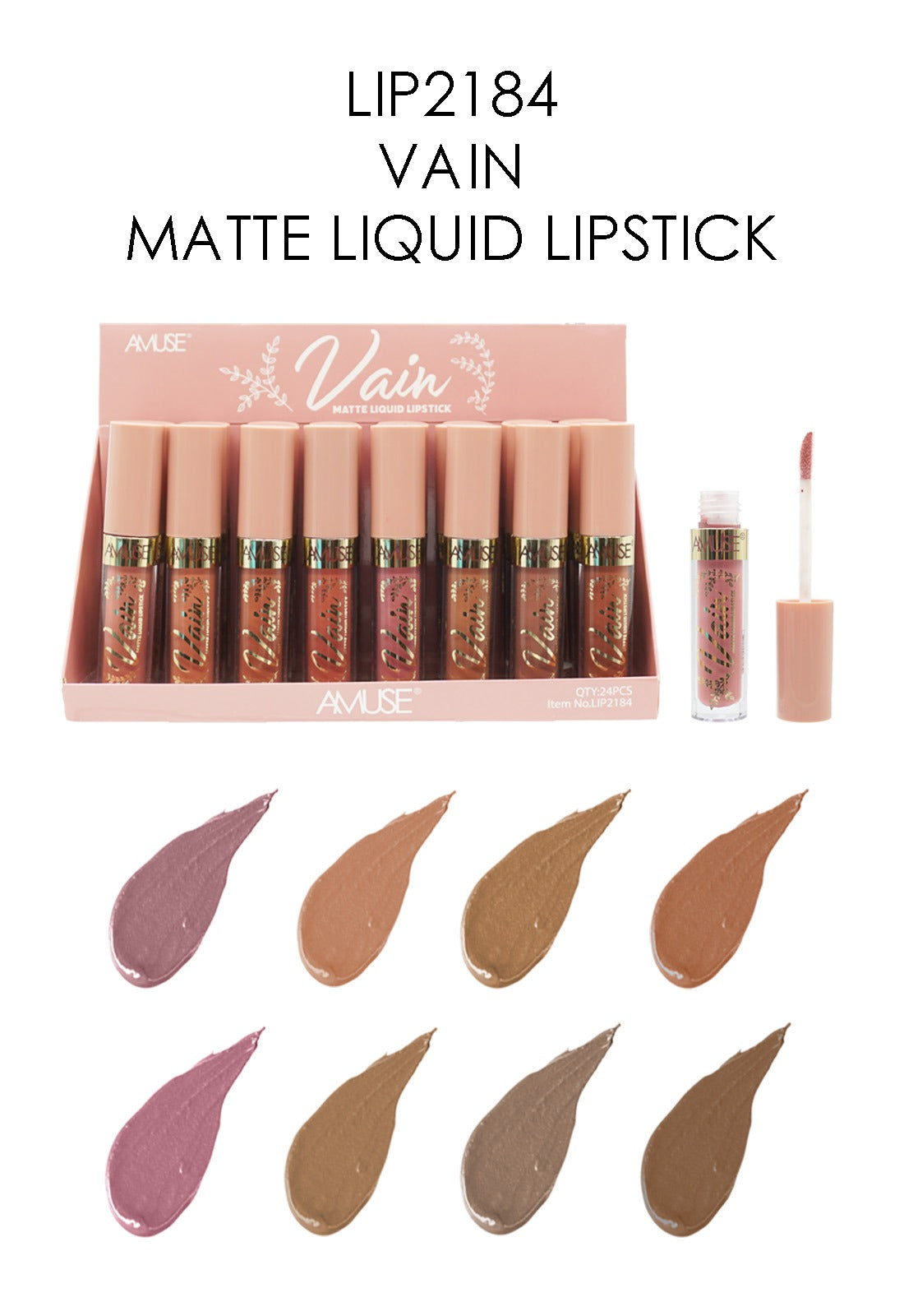 LIP2184 Amuse Vain Matte Liquid Lipstick Display